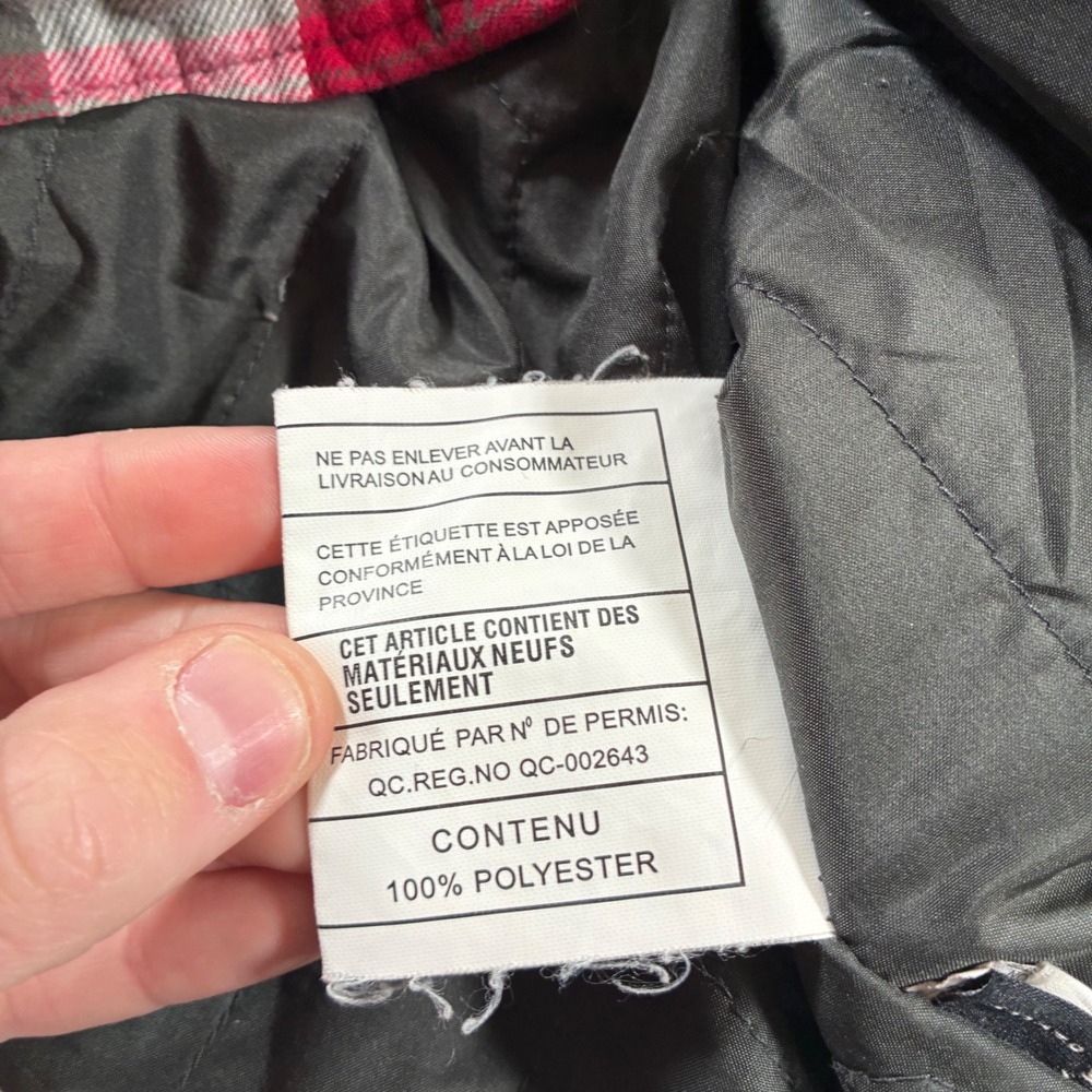 Vintage‎ Oakley Flannel Shirt Jacket XL Red Plaid Hood Quilted Lined Shacket Y2K - Picture 4 of 11